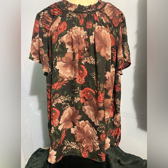 Torrid Floral Print Top - Black and Brown - Picture 1 of 14